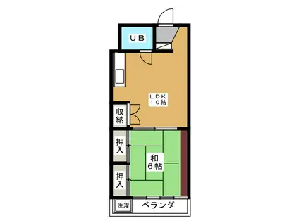 コーポ・ラッキー(1LDK/2階)の間取り写真