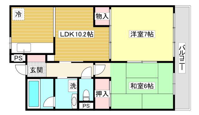ジュエルコート甲子園口II(3LDK/2階)の間取り写真