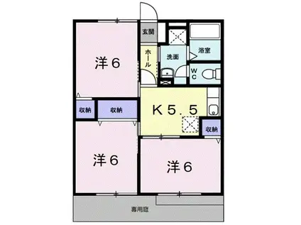 シャトー・ド・箕島(3K/1階)の間取り写真