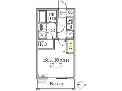 エルタスコート桜台(1K/3階)の間取り写真