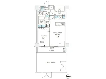 ラティエラ中野新井(1SLDK/1階)の間取り写真
