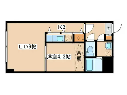 E-ONE(1LDK/8階)の間取り写真