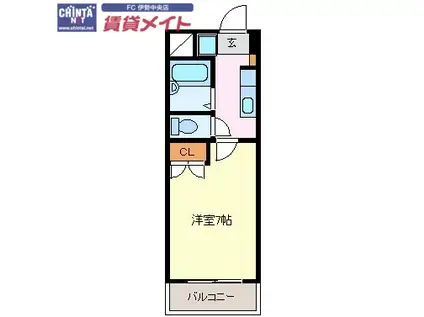 ワールドパレス(1K/2階)の間取り写真