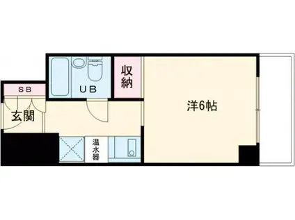 ウエストハウス IN LANI(ワンルーム/6階)の間取り写真