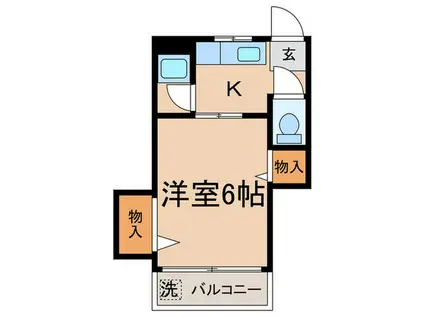 佐竹荘(1K/2階)の間取り写真