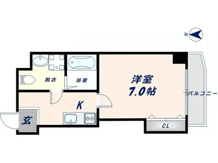エスフォート大今里西(1K/6階)の間取り写真