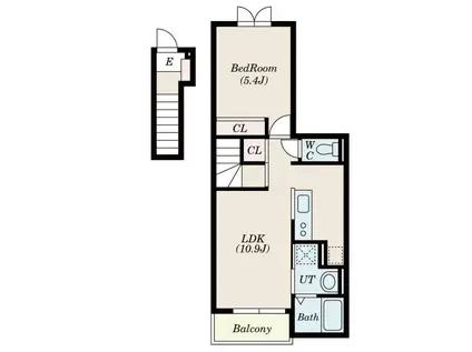 シエル・ノクターンⅡ(1LDK/2階)の間取り写真