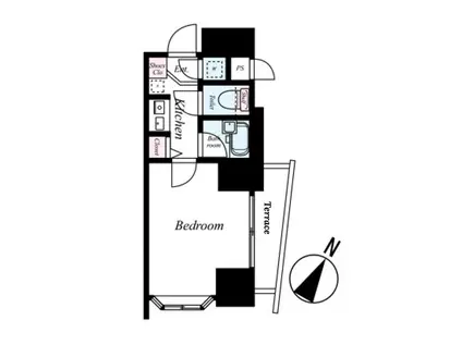 サンテミリオン旗の台(1K/1階)の間取り写真