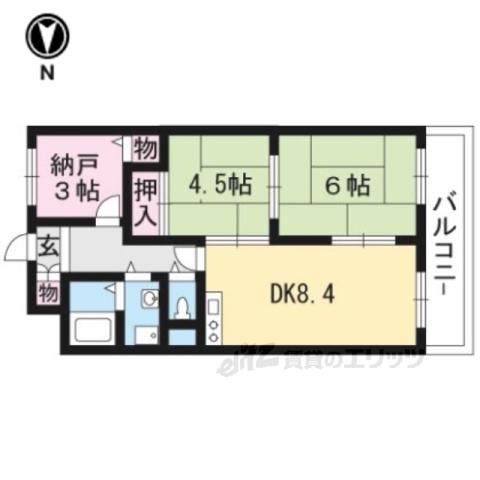 ドエル修学院(3DK/2階)の間取り写真