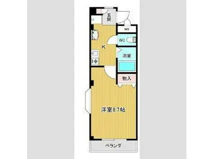 カターラ(1K/3階)の間取り写真