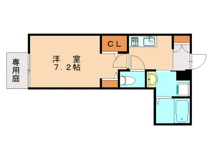 CARO(1K/1階)の間取り写真