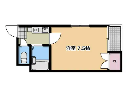 アークハウスII(1K/4階)の間取り写真