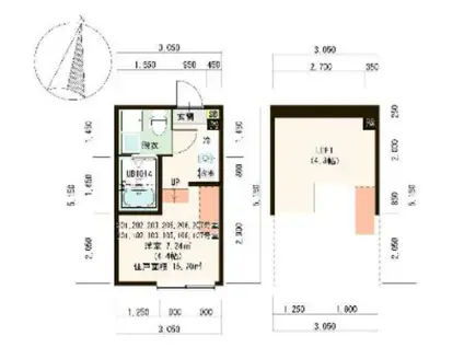 グレイスコート南小岩(ワンルーム/2階)の間取り写真