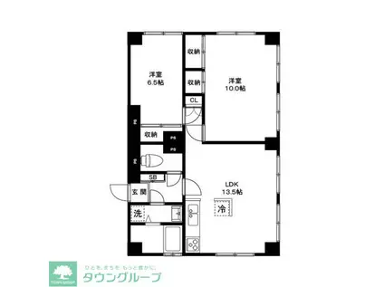 パセオモリ(2LDK/1階)の間取り写真