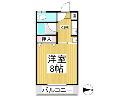 夢コーポB(1K/2階)の間取り写真