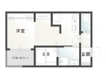 THE・ALPHA PRIME 倉吉駅前(1K/1階)の間取り写真