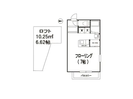 アークテラス(1K/1階)の間取り写真