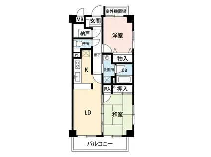 ファミール庚申(2SLDK/4階)の間取り写真