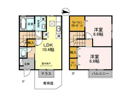 ヴィラマーレ(2LDK/1階)の間取り写真