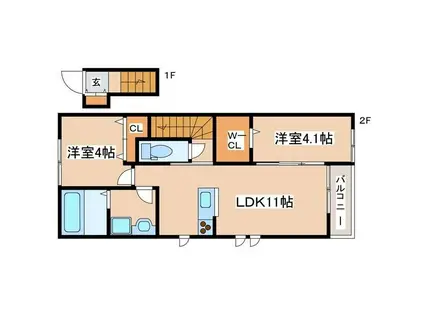 GRAN VILLAGE御着(2LDK/2階)の間取り写真