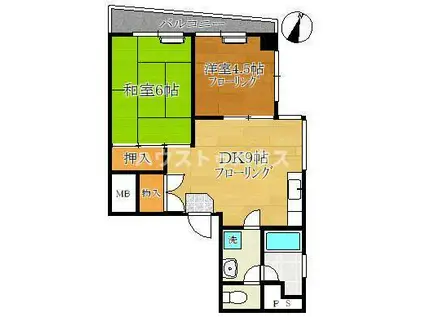 櫻田ビル(2DK/3階)の間取り写真