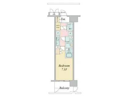 ラフィシア上前津(1K/4階)の間取り写真