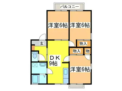 セジュールシゲモリA(3LDK/2階)の間取り写真