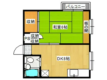 IKハイムあすみが丘(1DK/2階)の間取り写真