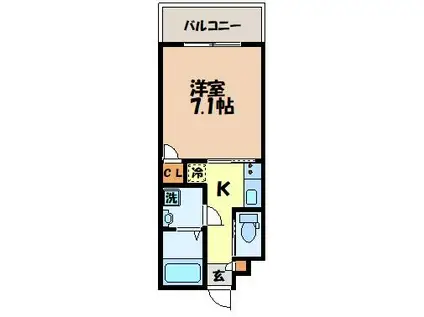 SGB浜町(1K/10階)の間取り写真