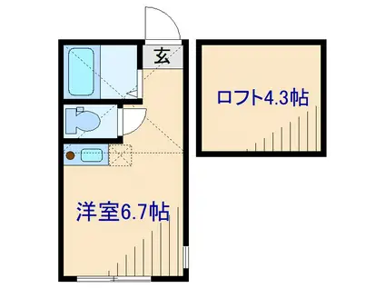 ユナイト菊名アウグスブルク(ワンルーム/1階)の間取り写真