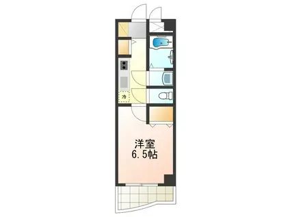 ロンシャン(1K/3階)の間取り写真