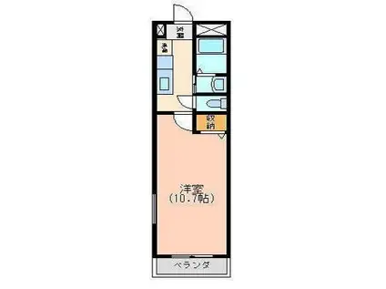 アクティオン薬園町(1K/2階)の間取り写真