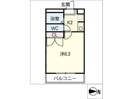 ＪＲ東海道本線 穂積駅 徒歩9分 2階建 築30年(1K/2階)の間取り写真