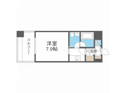 レジディア江坂(ワンルーム/9階)の間取り写真