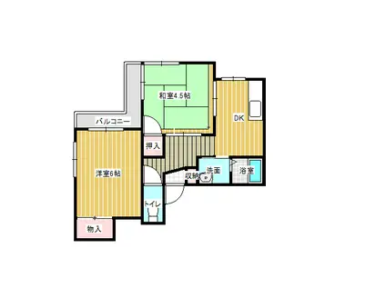 サニーハイツ土気(2DK/2階)の間取り写真