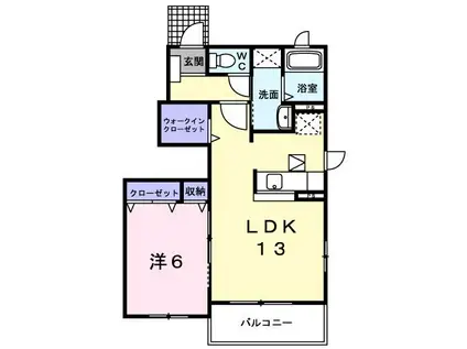 ソル・ヴェールA(1LDK/1階)の間取り写真
