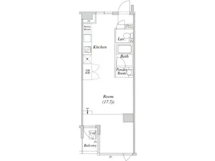 グレイスコート上野(ワンルーム/14階)の間取り写真