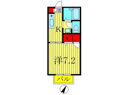 サンライズ(1K/1階)の間取り写真