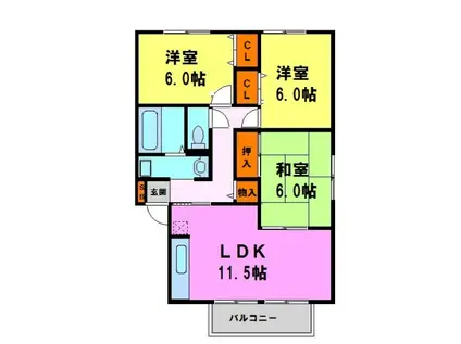 フィルグリーン(3LDK/2階)の間取り写真
