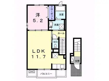 ベル エポック(1LDK/2階)の間取り写真