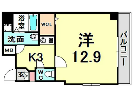 プレサンス神戸裁判所前(1K/5階)の間取り写真