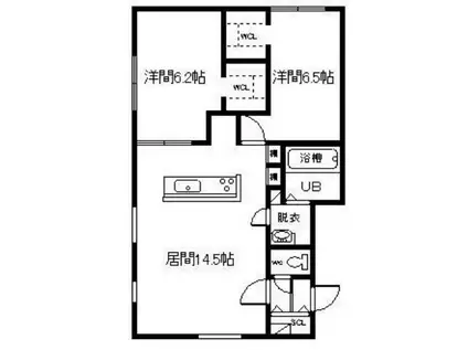 NORFINO PRIMO(2LDK/1階)の間取り写真