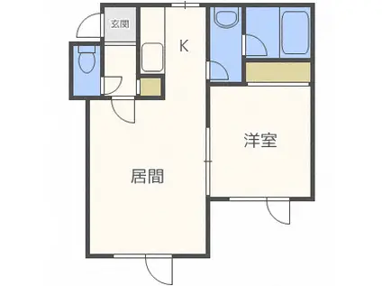 モントレ麻生I(1LDK/3階)の間取り写真