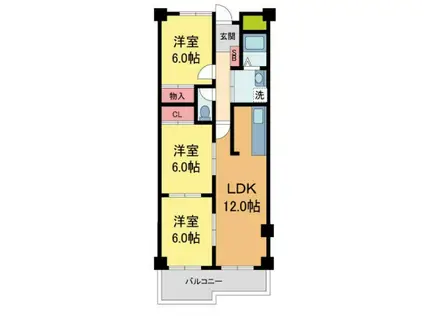 アンテリージェ苦楽園(3LDK/4階)の間取り写真