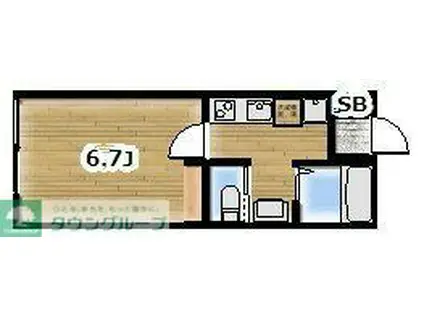 HARVEST松戸(1K/3階)の間取り写真