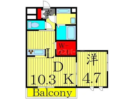 LA・CASA・FELICE(1LDK/2階)の間取り写真