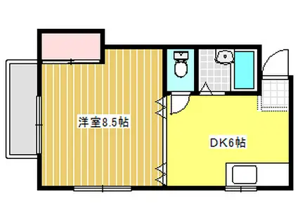 上馬コーポ(1DK/2階)の間取り写真