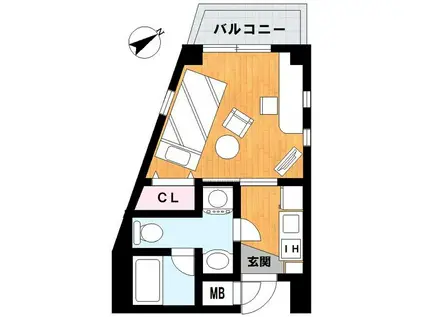 ドマーニSK(1K/2階)の間取り写真