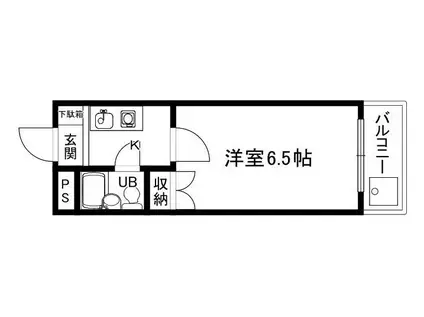 Sビル海田(1K/3階)の間取り写真