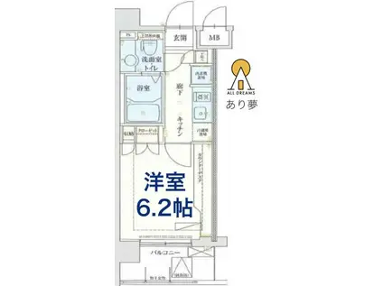 リヴシティ横濱弘明寺(1K/3階)の間取り写真